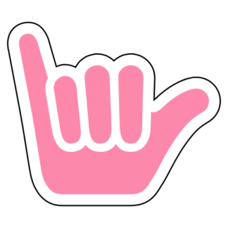 Shaka Sign (Hang Loose) Sticker (Pink)